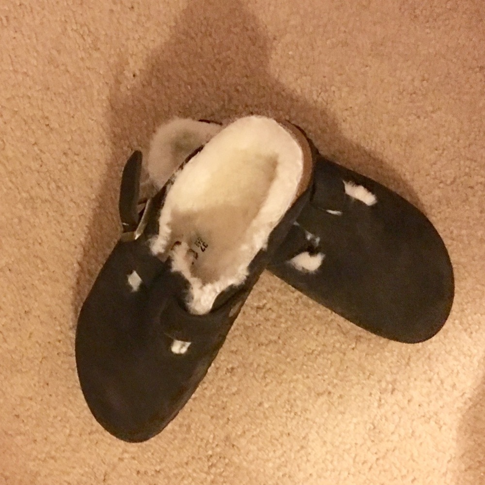 Birkenstock- Boston genuine shearling lines clog